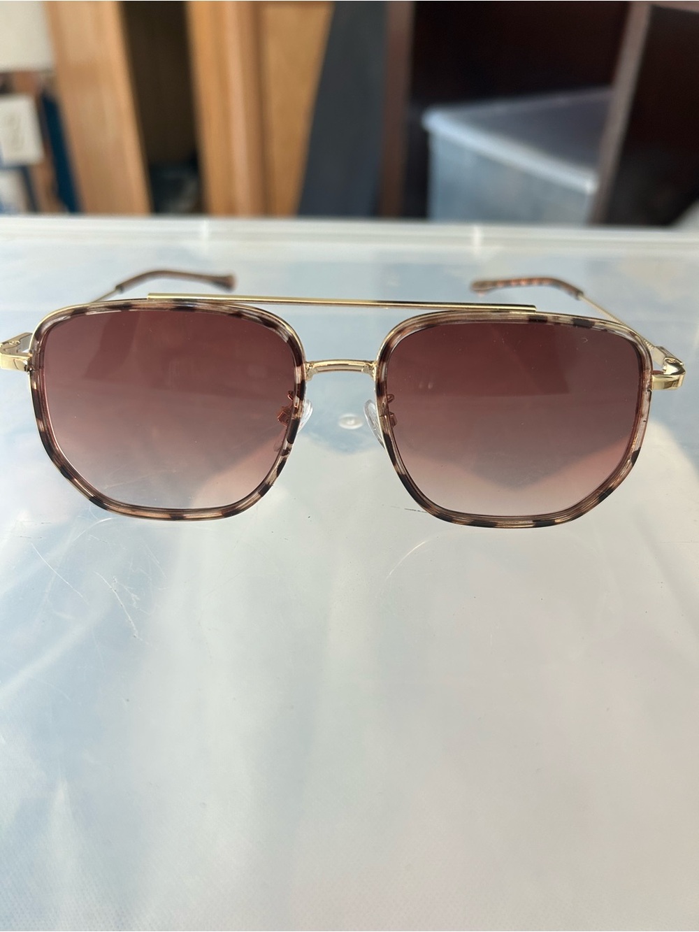 Fashion Brown Gradient Lens Square Sunglasses
